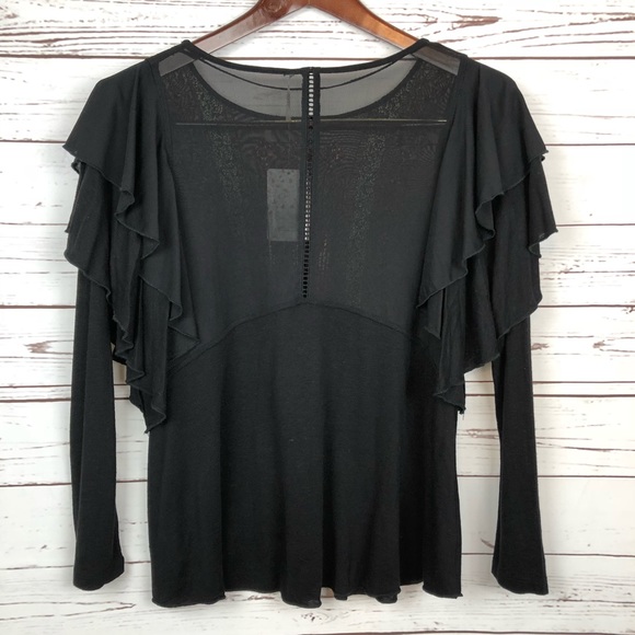 Free People Boho ruffle top - Picture 2 of 7